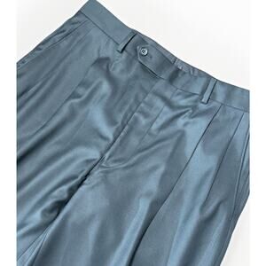 NWT Samuelsohn 100% Wool Super 110's Black Dress Pants Pleated Size 33
